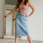 Kobe Distressed Light Denim Midi Skirt Skirts Sheer Dent Beauty