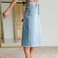 Kobe Distressed Light Denim Midi Skirt Skirts Sheer Dent Beauty