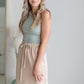 Krista Khaki Drawstring Midi Skirt Skirts Inherit