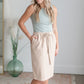 Krista Khaki Drawstring Midi Skirt Skirts Inherit