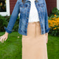 Kut Medium Wash Boyfriend Denim Jacket - FINAL SALE Tops
