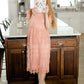 Lace Blush Overlay Midi Dress - FINAL SALE Dresses