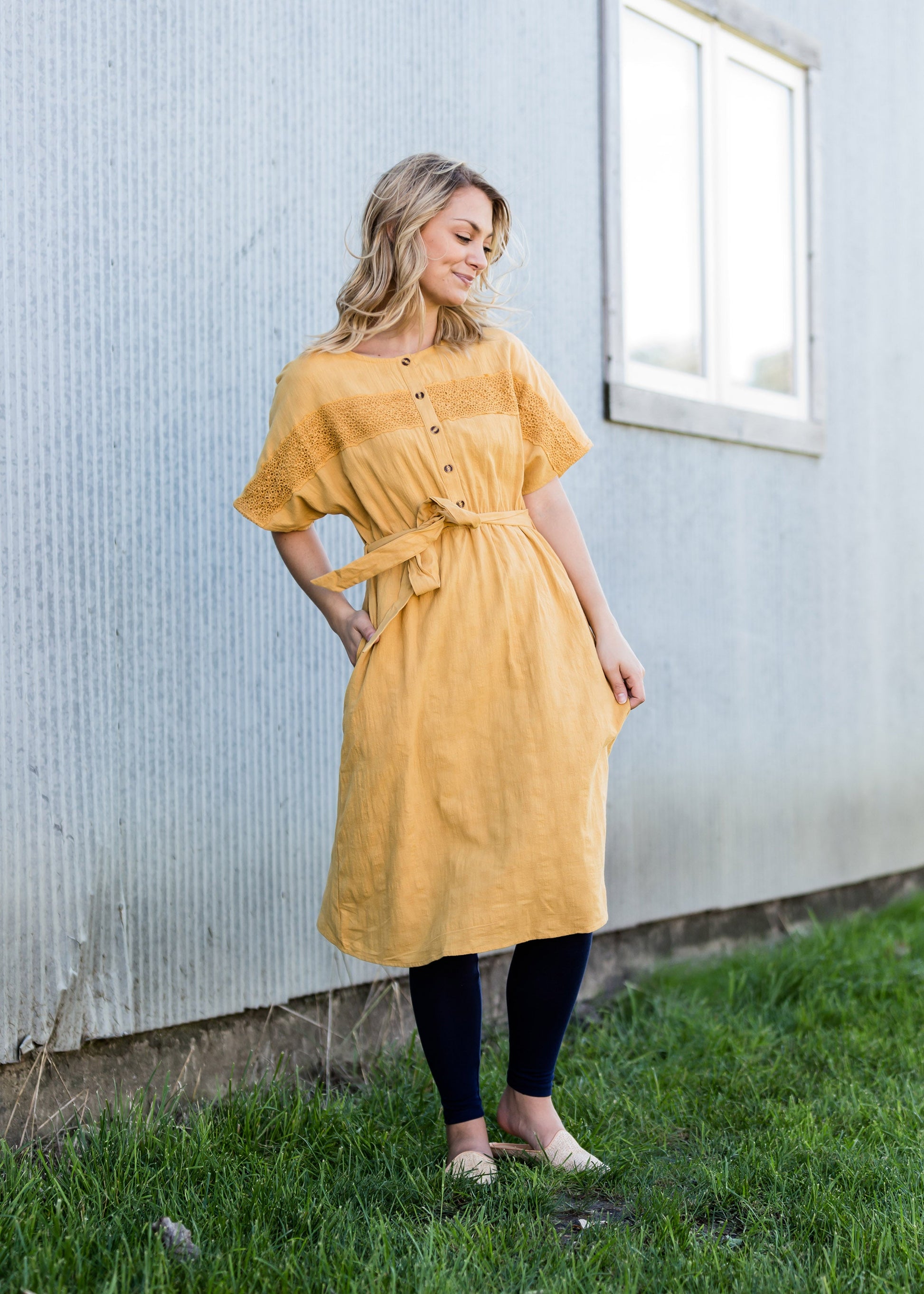 Lace Crochet Detail Midi Dress - FINAL SALE Dresses