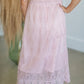 Lace Embroidered Dusty Pink Midi Dress Dresses Pologram