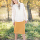 Lace Mock Neck Long Balloon Sleeve Peplum Top-FINAL SALE Tops Polagram