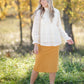 Lace Mock Neck Long Balloon Sleeve Peplum Top-FINAL SALE Tops Polagram