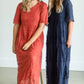 Lace Overlay Bell Sleeve Maxi Dress - FINAL SALE Dresses