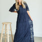 Lace Overlay Bell Sleeve Maxi Dress - FINAL SALE Dresses