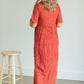 Lace Overlay Bell Sleeve Maxi Dress - FINAL SALE Dresses