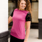 Modest Women's Plum or Purple Lace Detail Tee Shirt