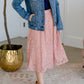 Lace Stretch Waist Midi Skirt - FINAL SALE Skirts