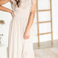 Lace Trim Smocked Waist Midi Dress Dresses