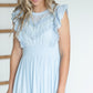Lace Trim Smocked Waist Midi Dress Dresses