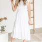Lace Trim Smocked Waist Midi Dress Dresses White / S