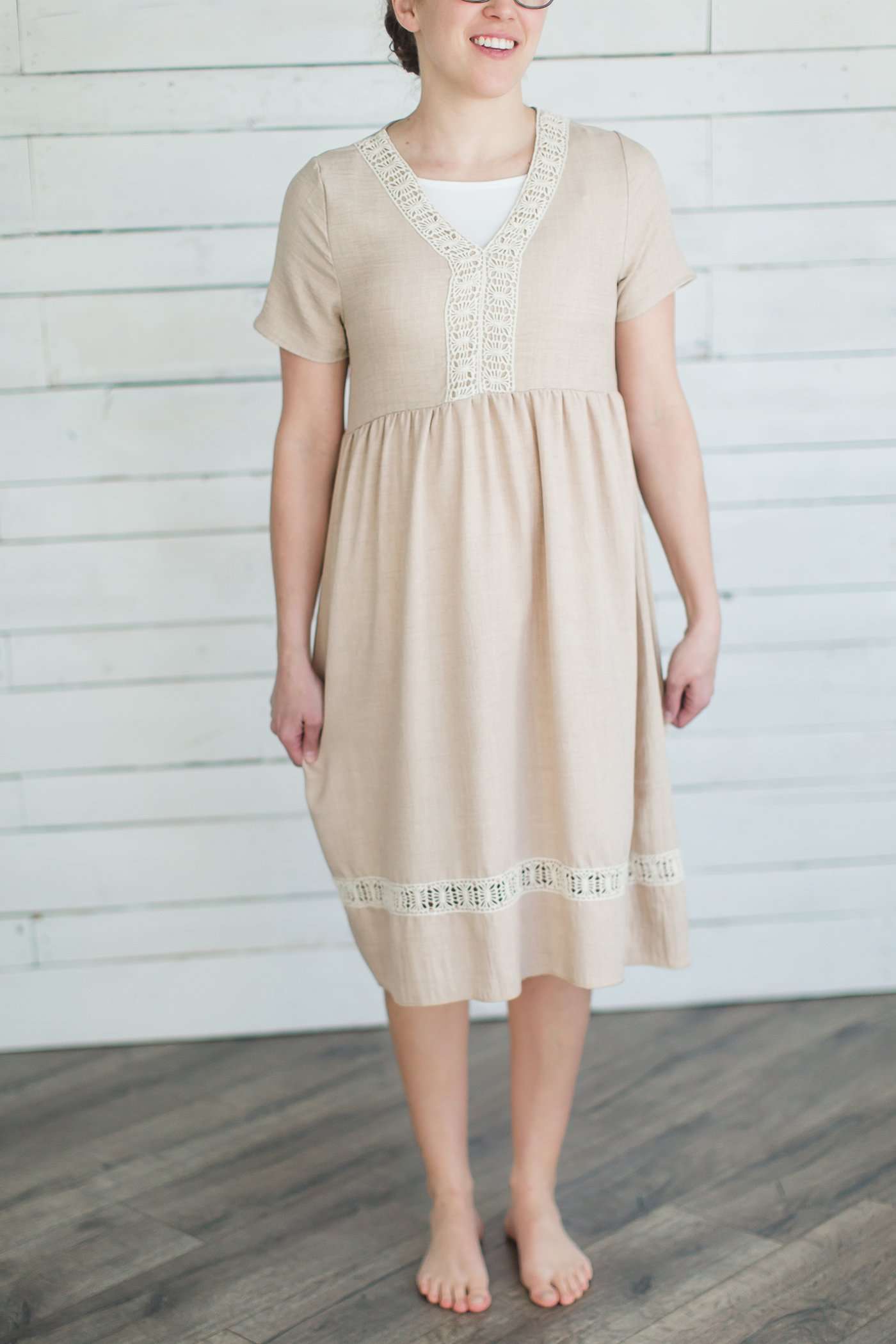 Lace Trim Tunic Dress - FINAL SALE Dresses