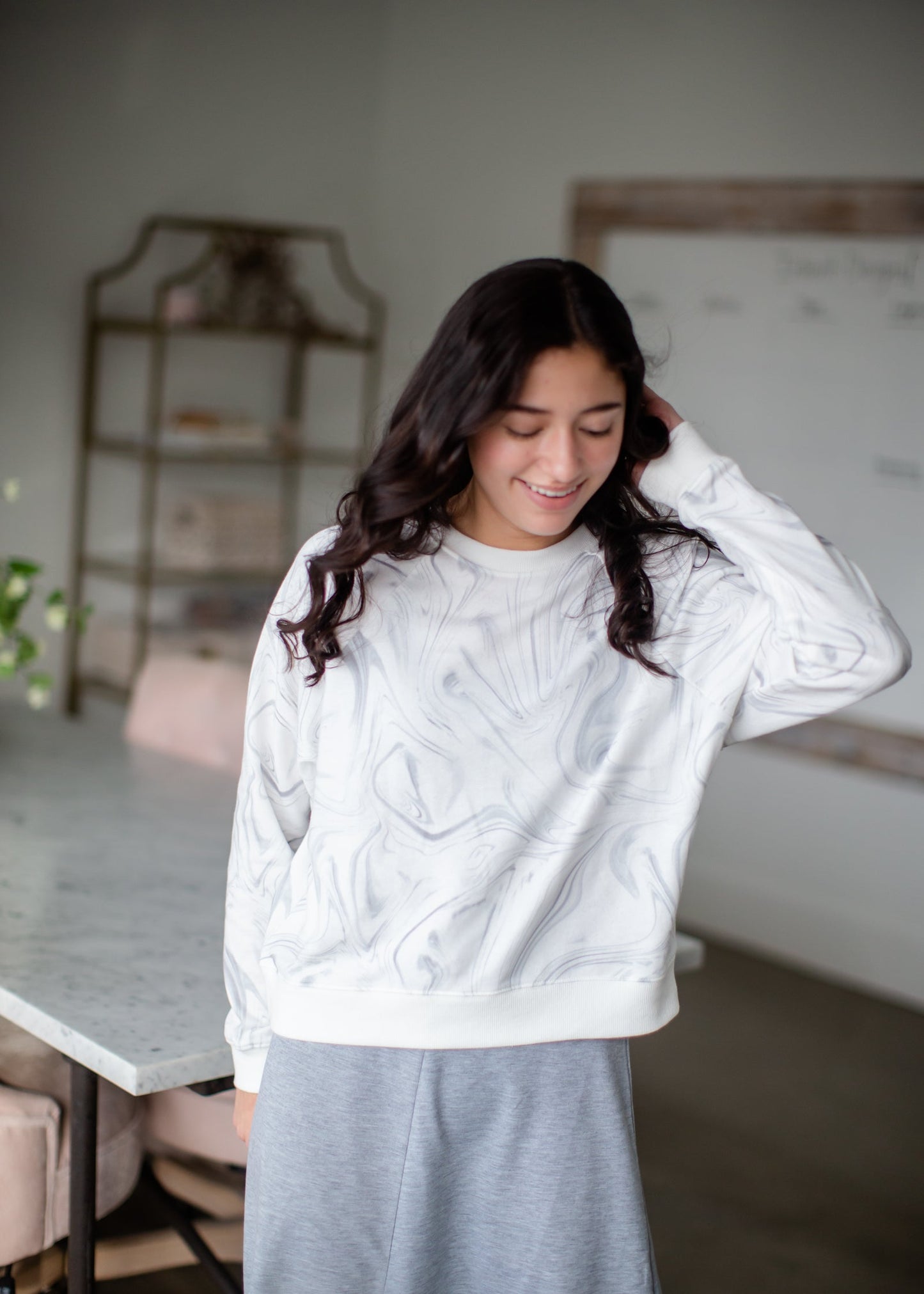 Laki Marble Sweatshirt Tops Z Supply