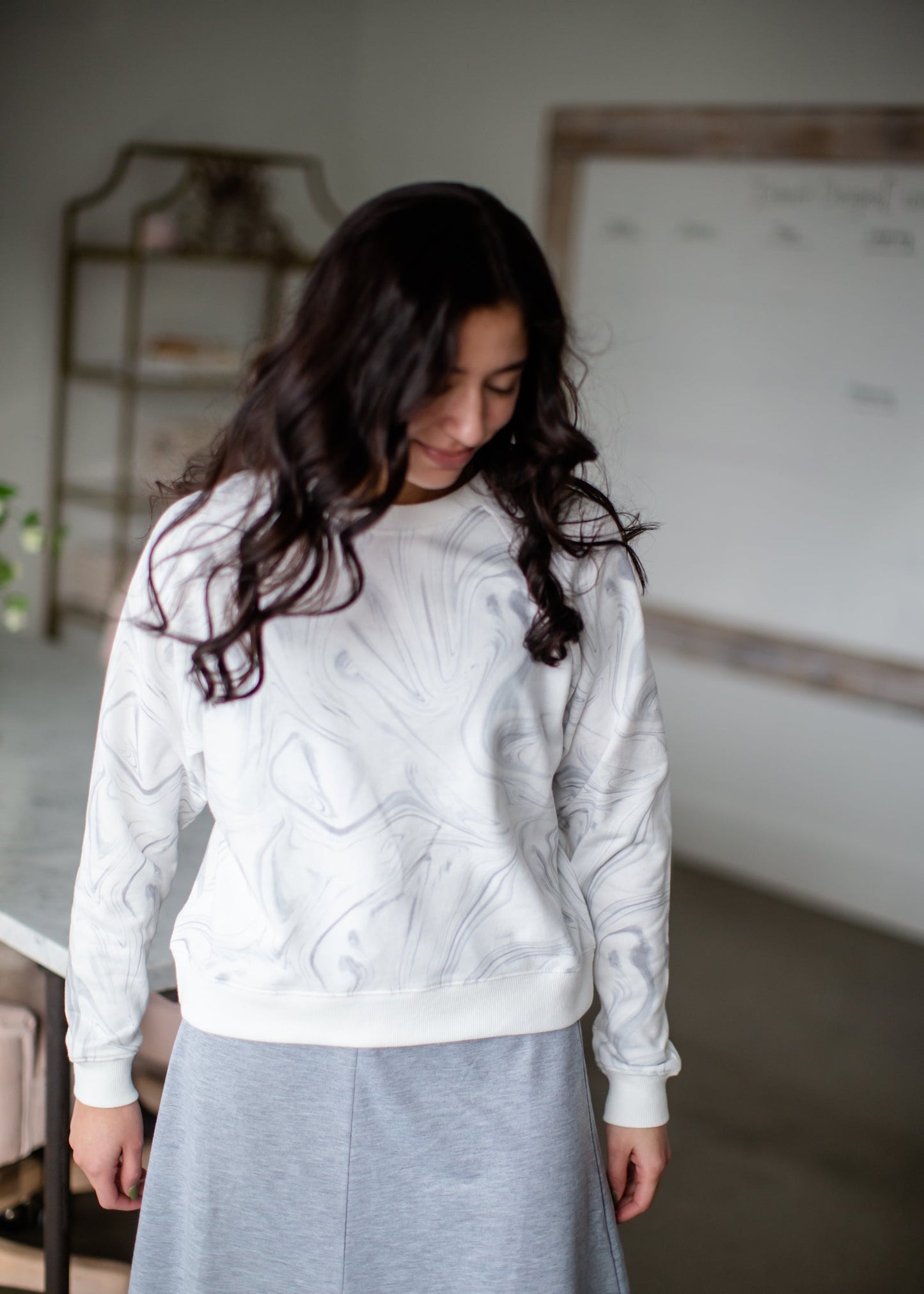 Laki Marble Sweatshirt Tops Z Supply