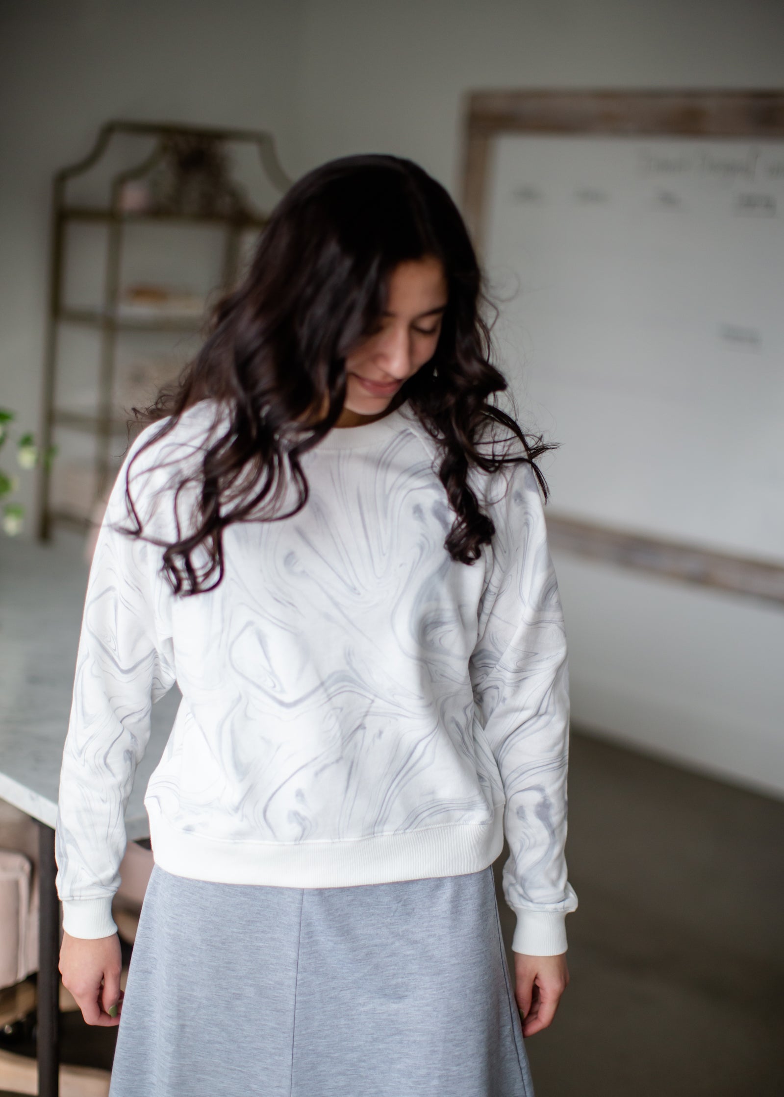 Laki Marble Sweatshirt Tops Z Supply