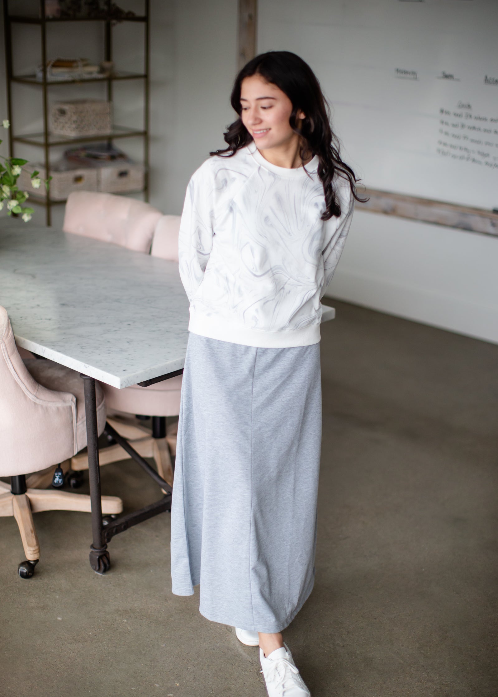 Laki Marble Sweatshirt Tops Z Supply