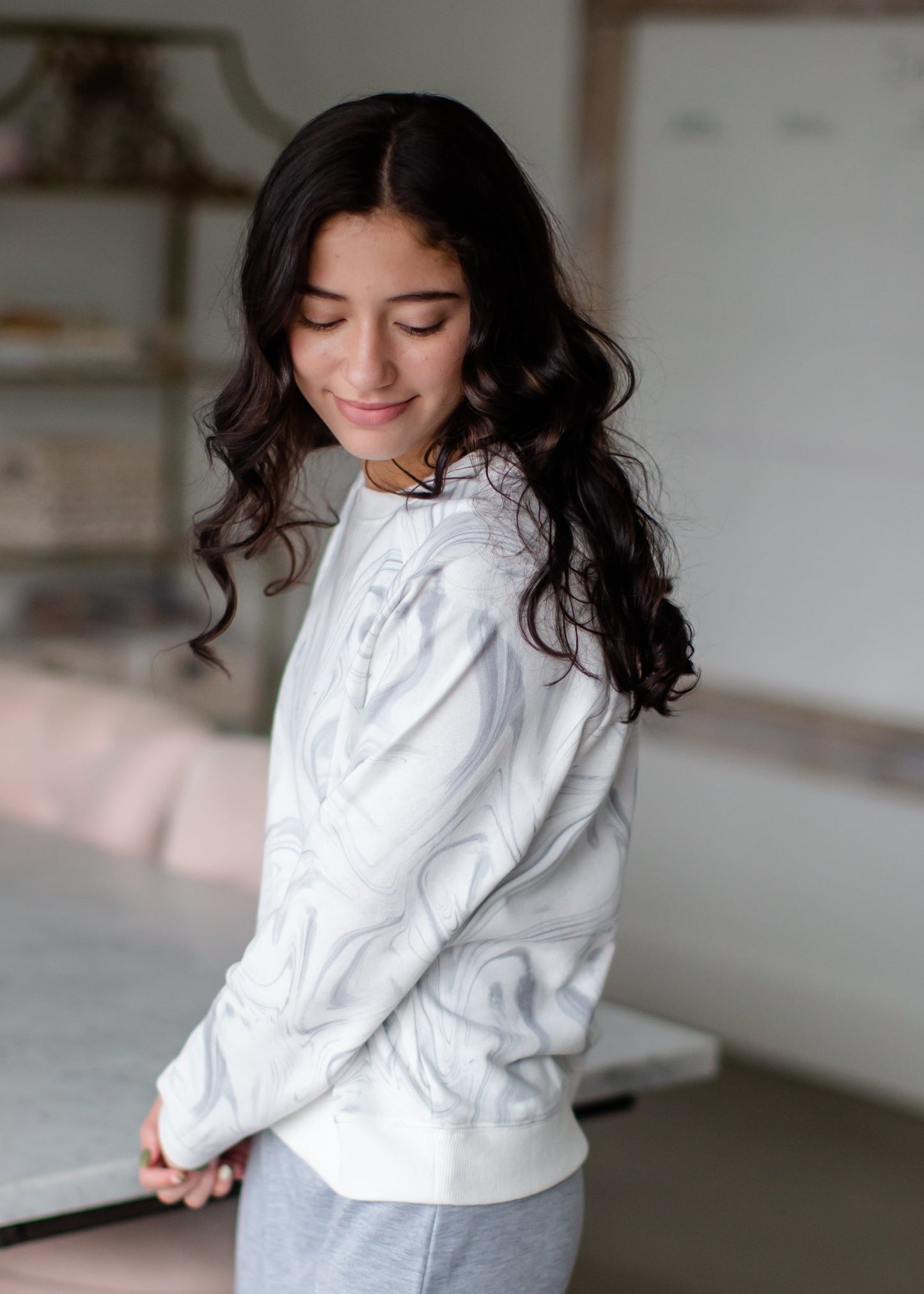 Laki Marble Sweatshirt Tops Z Supply