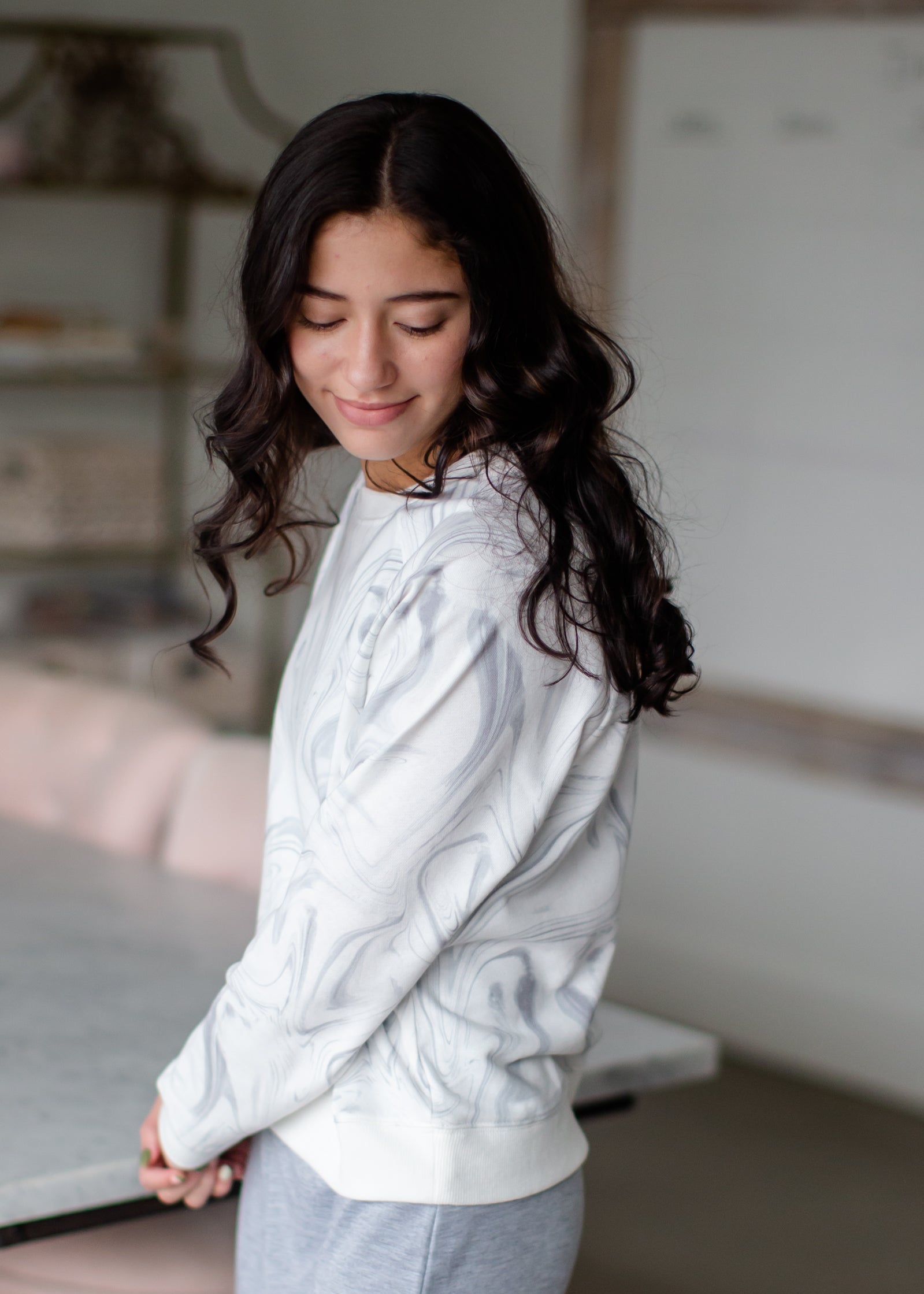 Laki Marble Sweatshirt Tops Z Supply