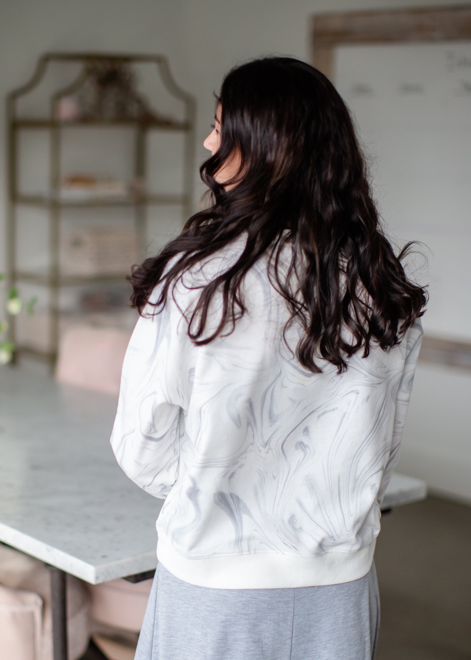 Laki Marble Sweatshirt Tops Z Supply