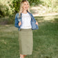 Lara Elastic Waist Olive Midi Skirt - FINAL SALE Skirts