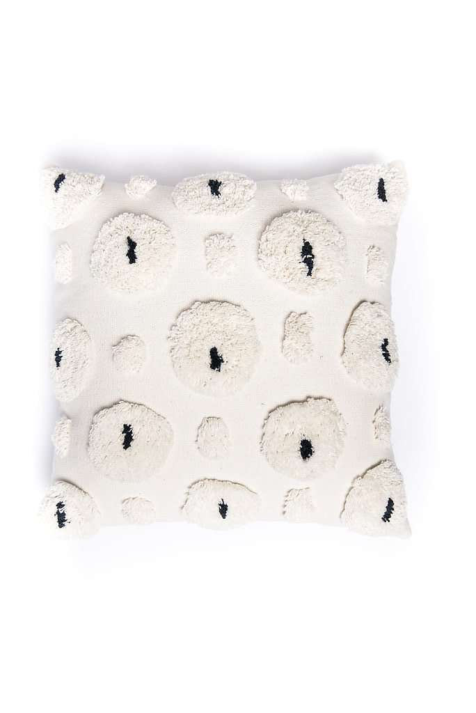 Bloom and Give Ivory Pillow with navy accent