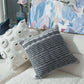 Bloom and Give Ivory Pillow with navy accent