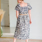 Leaf Print Ruffle Sleeve Dress Dresses Hayden