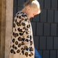 Girls tan and black leopard print open front cardigan