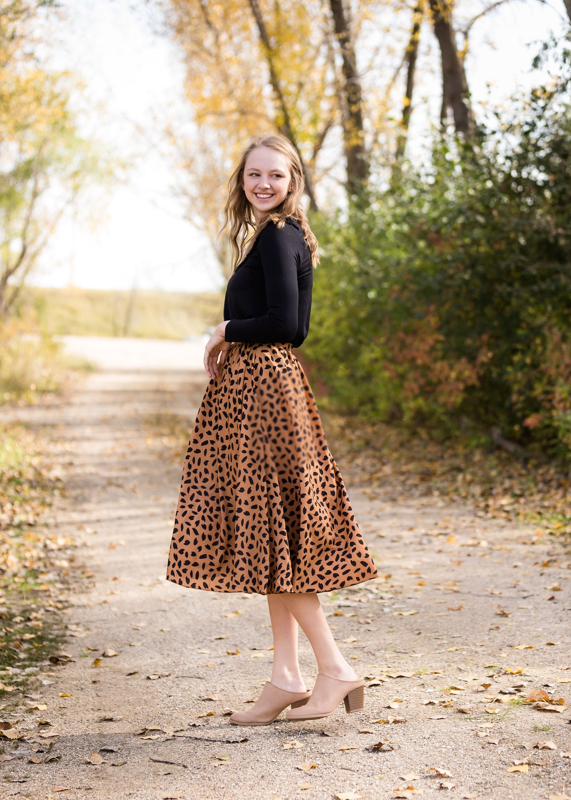 Leopard Print Flowy Midi Skirt - FINAL SALE Skirts