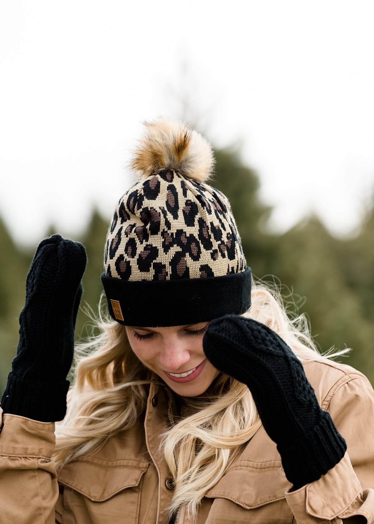 Leopard Print Fur Pom Hat - FINAL SALE Accessories