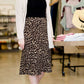 Leopard print midi length pencil skirt