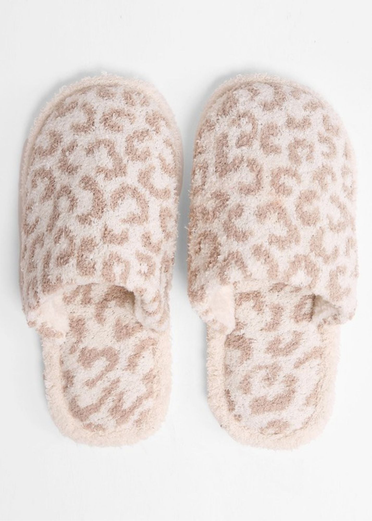 Leopard Print Soft Slippers - FINAL SALE Shoes Wona Trading Beige / S/M