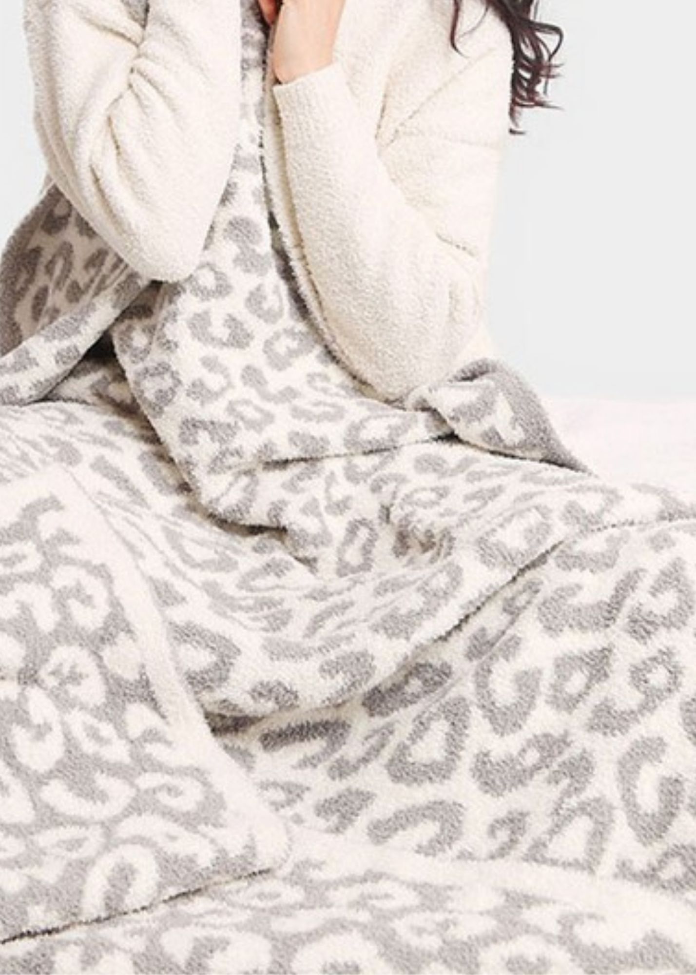 Leopard Print Soft Throw Blanket Home & Lifestyle Wona Trading Gray