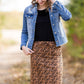 Leopard Print Suede Midi Skirt - FINAL SALE Skirts