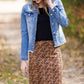 Leopard Print Suede Midi Skirt - FINAL SALE Skirts