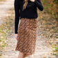 Leopard Print Suede Midi Skirt - FINAL SALE Skirts