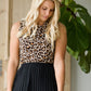 Leopard Print Twist Sleeveless Top - FINAL SALE Tops