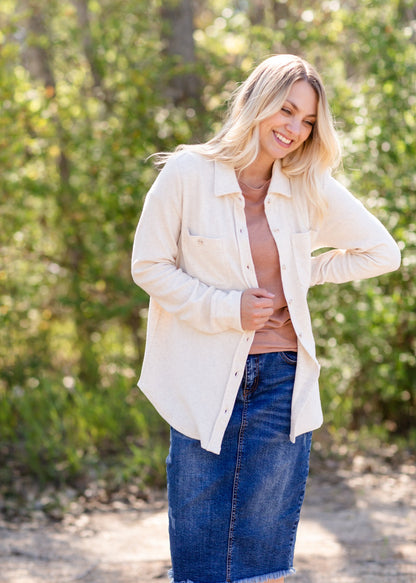 Lewis Oatmeal Ultra Soft Button Up Tops Thread & Supply