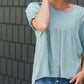 Light Blue Babydoll Ruffle Top - FINAL SALE Tops