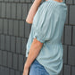 Light Blue Babydoll Ruffle Top - FINAL SALE Tops