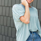 Light Blue Babydoll Ruffle Top - FINAL SALE Tops