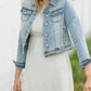 Light Denim Button Crop Jean Jacket - FINAL SALE Layering Essentials