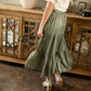 Light Olive Tie Waist Midi Skirt - FINAL SALE Skirts