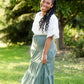 Light Olive Tiered Drawstring Skirt Skirts Tres Bien