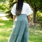 Light Olive Tiered Drawstring Skirt Skirts Tres Bien