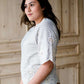 light weight scallop and embroidered hem modest top