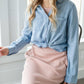 Light Wash Chambray Button Up Top - FINAL SALE Tops